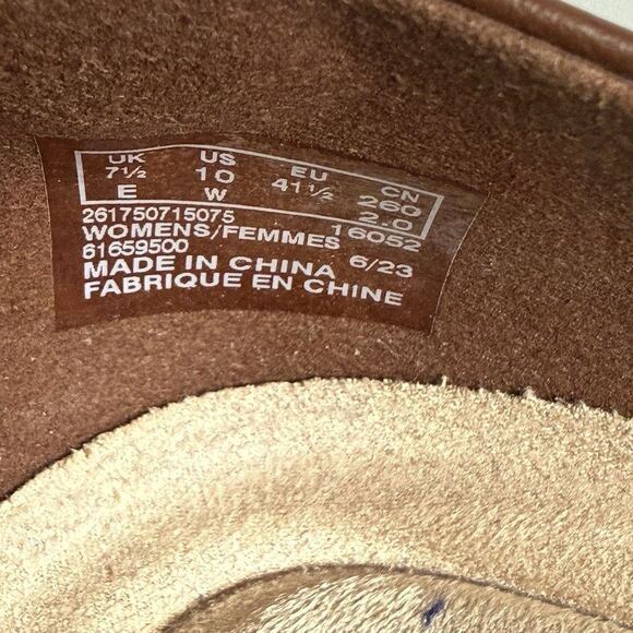 Clarks Kataleyna Rose Pump Brown Croc Leather Slip On Low Flared Heel Women 10 W - Picture 12 of 15